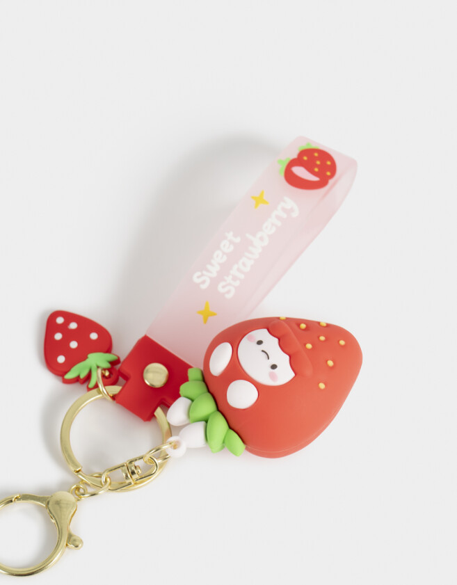 Llavero Lúdico Llavero Y Charm Con Frutillita - Rojo Frutilla