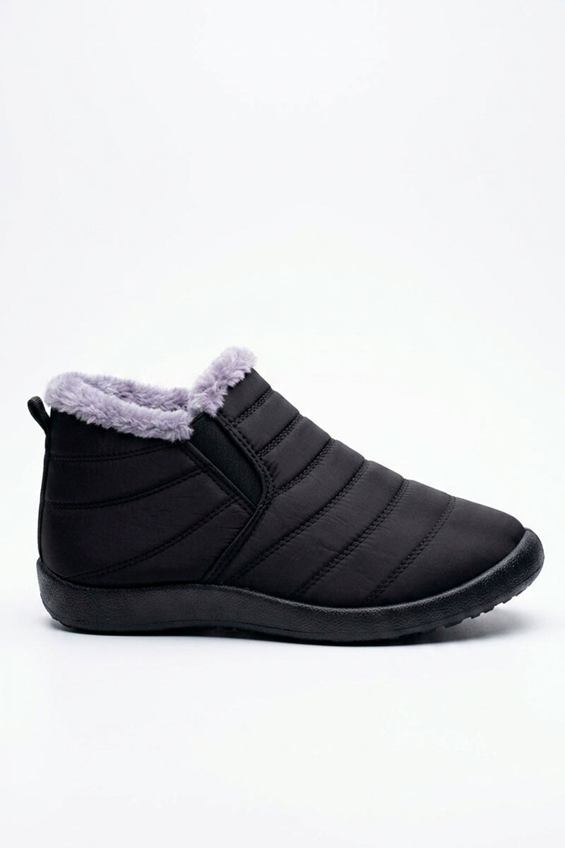 BOTA NYLON FORRADA EN PIEL CON ELASTICO 9522/20 Negro