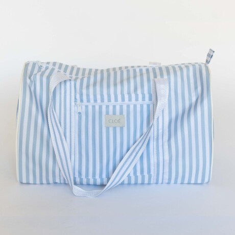 Bolso Duffel Weekender Rayas Celeste