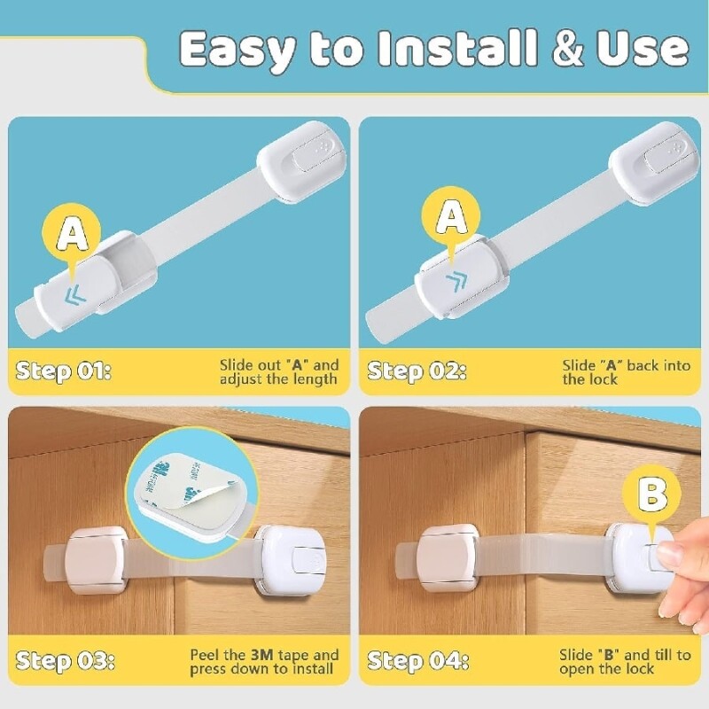 Set cerraduras de seguridad para niños para puertas Set cerraduras de seguridad para niños para puertas