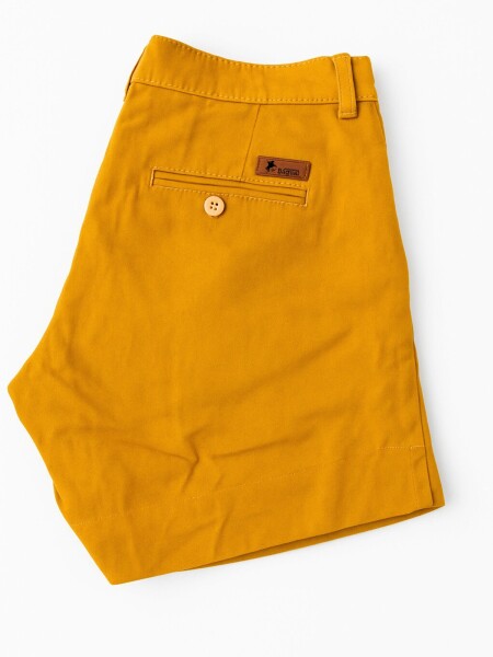 Short dama de lino mostaza