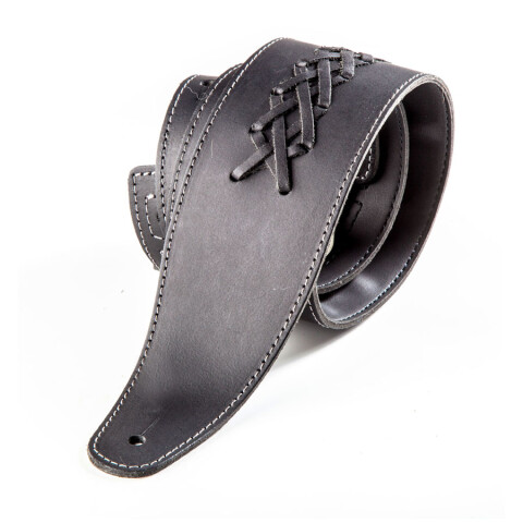Correa Para Bajo Cuero Negro Trenzada 07MF01B. Correa Para Bajo Cuero Negro Trenzada 07MF01B.