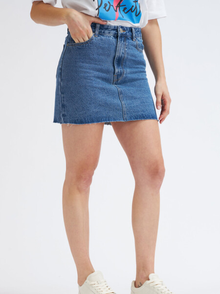 Minifalda de jean azul Azul Medio
