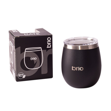 Mate Con Tapa De Acero Inox brio Redondo Negro