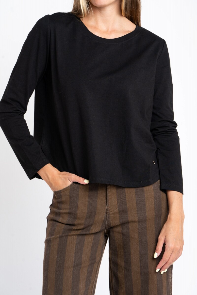 Remera Algodón Elastano - Negro 