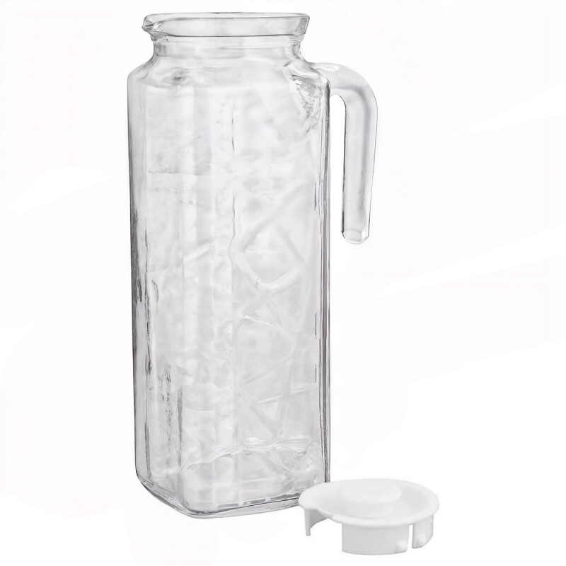 Jarra vidrio 1200cc con tapa TRANSPARENTE