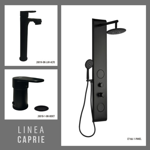 JUEGO DE GRIFERIA LAVATORIO ALTO PANEL DE DUCHA Y BIDET CON TRANSFERENCIA 000