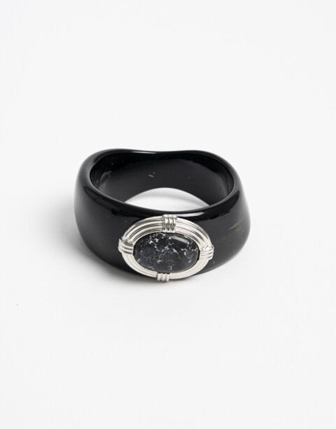Brazaletes Piedra Brazalete Piedra Vintage - Plateado Rodio