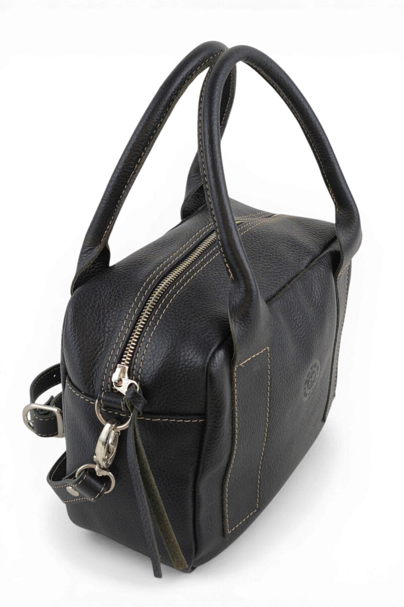 Cartera de Mano y Bandolera 100% Cuero Negro