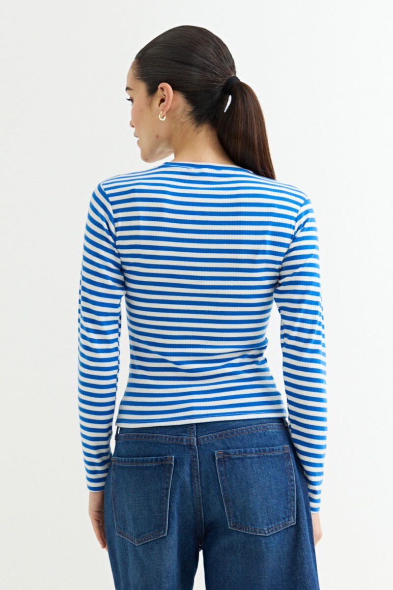 Remera cuello a la base AZUL OSCURO