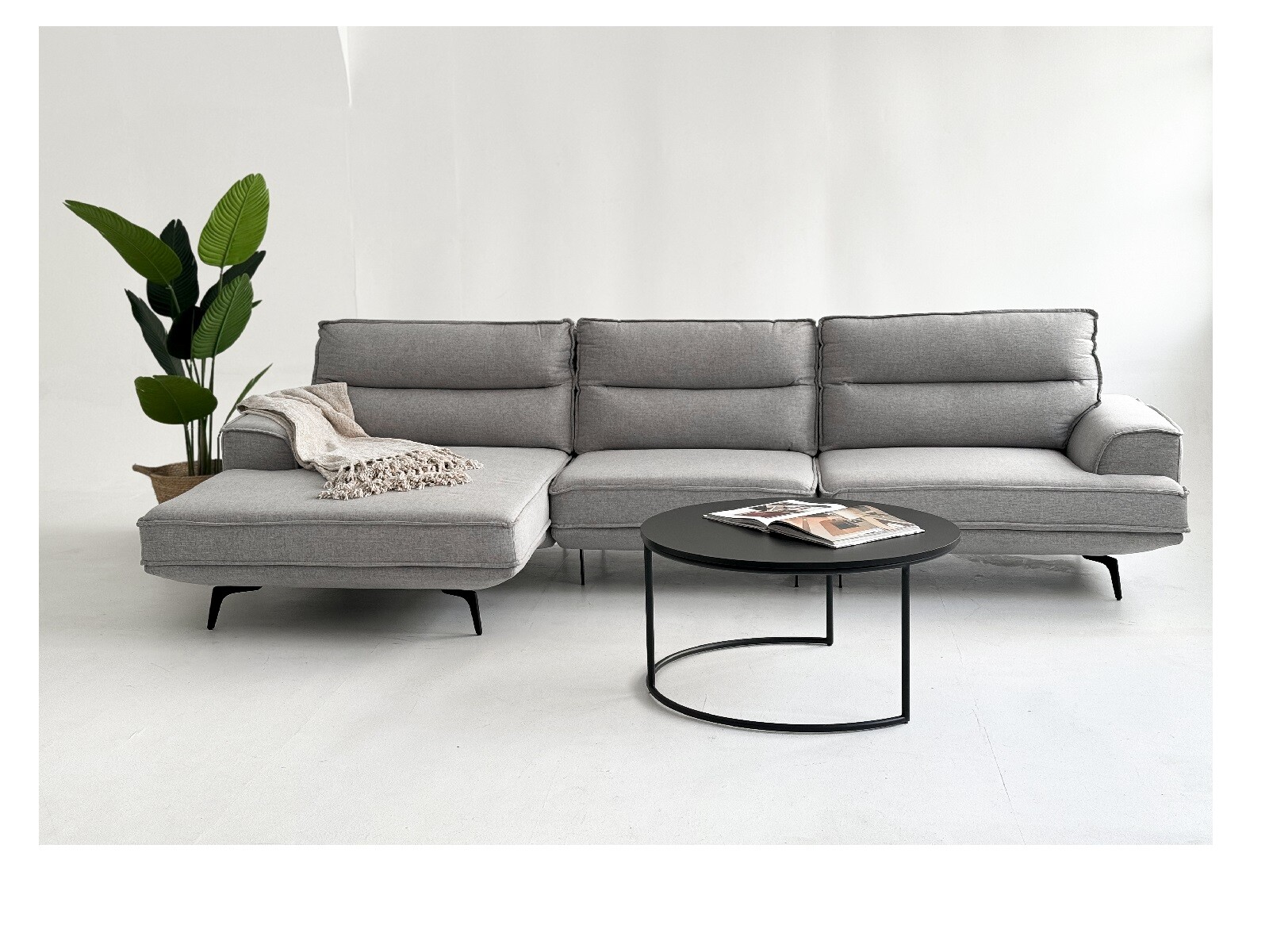 Sofá con Chaise MARIUS Gris 