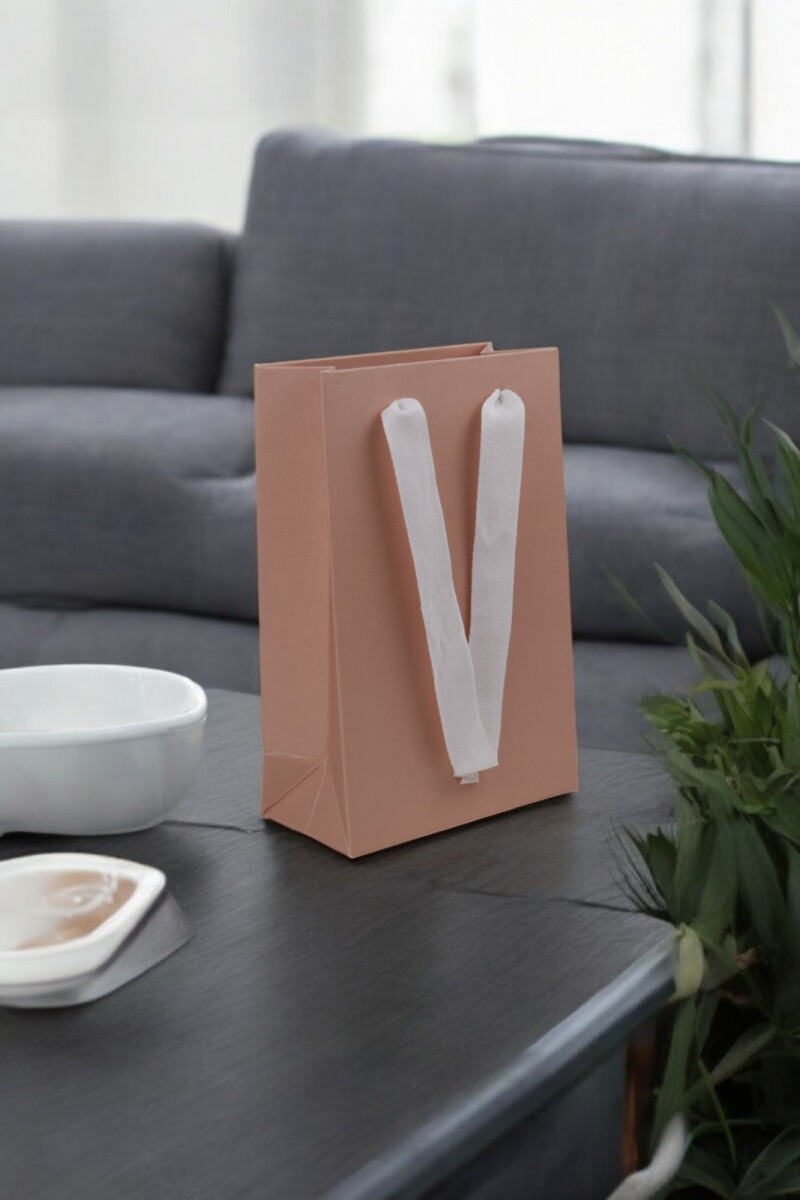 Bolsa cartulina laminada 10x05x15 cm - ROSADO 