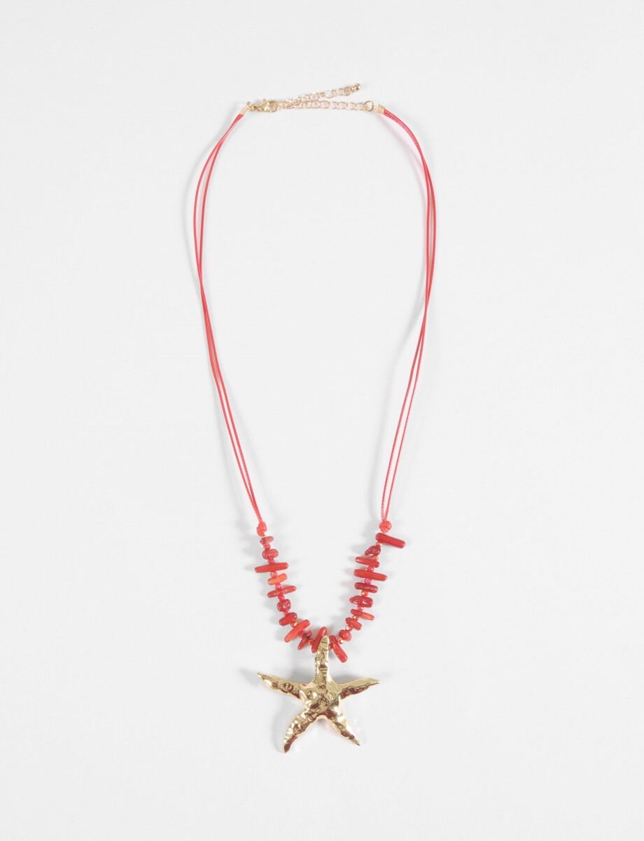 Collar coral y estrella - rojo 