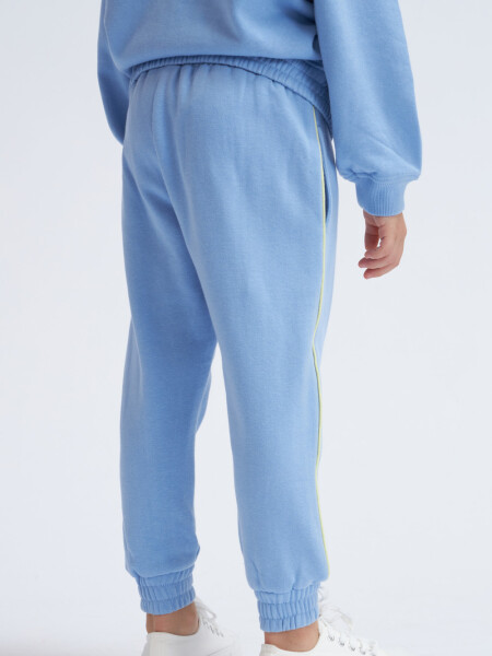 Pantalón deportivo con felpa Club- Celeste