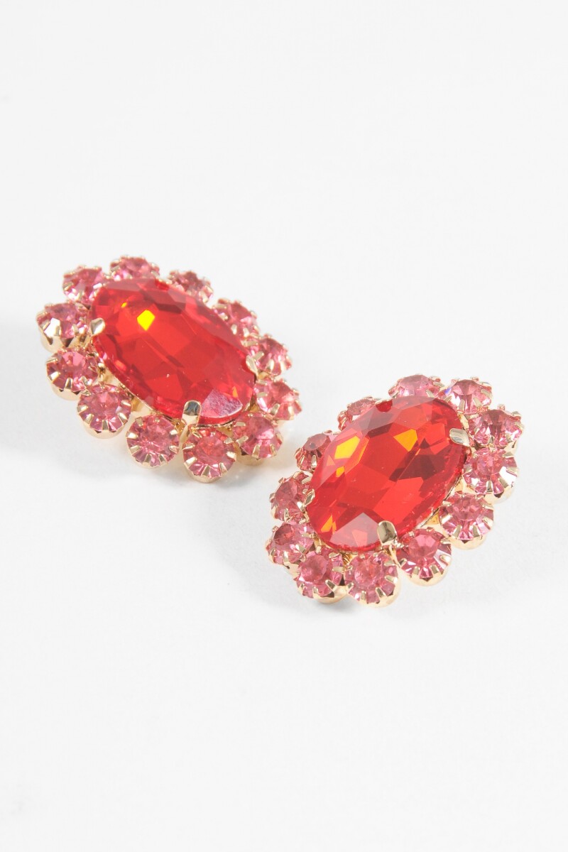 Caravanas ovalo strass multicolor
