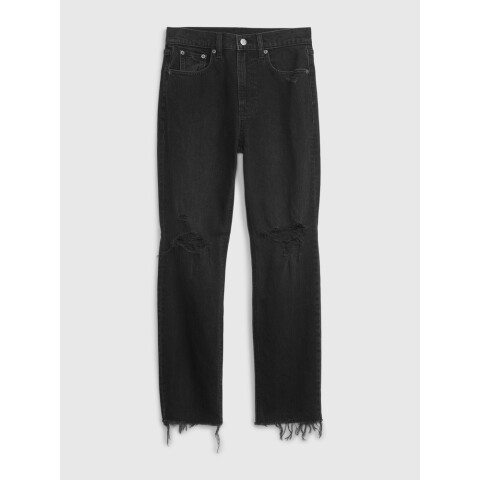CHEEKY STRAIGHT HR BLK RIVERA DEST RH ZIP WORN BLACK DESTROY