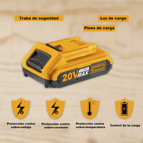 Repuesto Batería Ingco de Litio-Ion P20s FBLI20011 20V Capacidad 2.0Ah Repuesto Batería Ingco de Litio-Ion P20s FBLI20011 20V Capacidad 2.0Ah