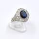 Anillo Antiguo En Oro 18K, Zafiro Azul Legítimo Y Diamantes Anillo Antiguo En Oro 18K, Zafiro Azul Legítimo Y Diamantes