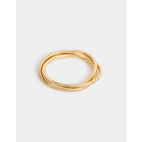 Pulsera Elástica De Metal Dorado