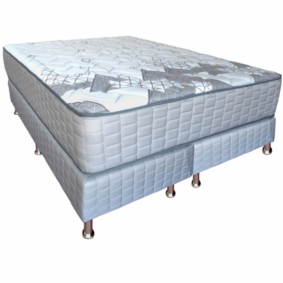 Colchón + Sommier Trento de Resortes - 1,80 x 2,00 - 2 Plazas King 