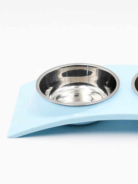 PLATO DOBLE ACERO INOXIDABLE CELESTE
