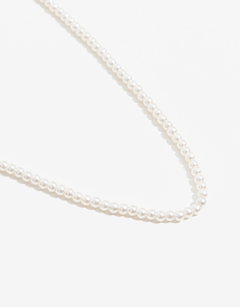 Collares Cortos Perla Collar Con Perlas - Dorado