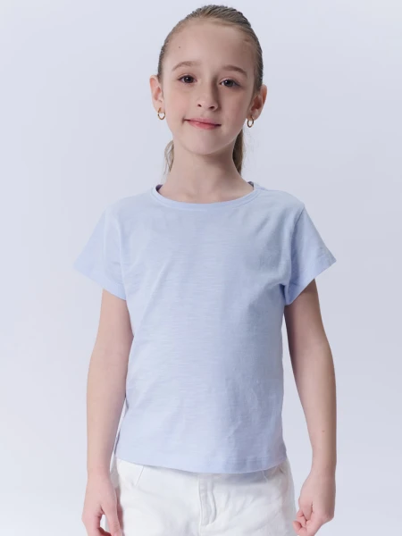 Remera manga corta slub estampa Lila