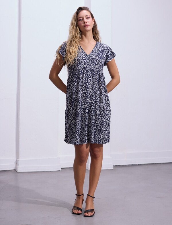 Vestido Printed AZUL/BLANCO