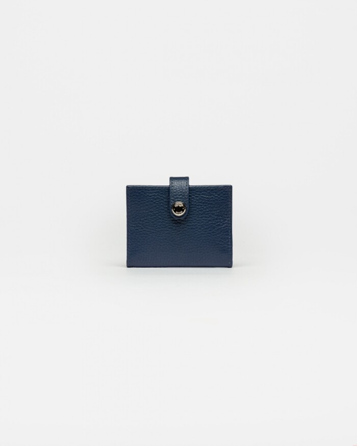 Tarjetero Sand en cuero graneado Marine Blue