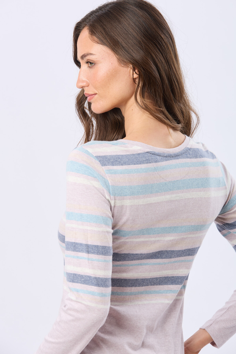 REMERA RAYADA DE ALGODÓN Lavanda