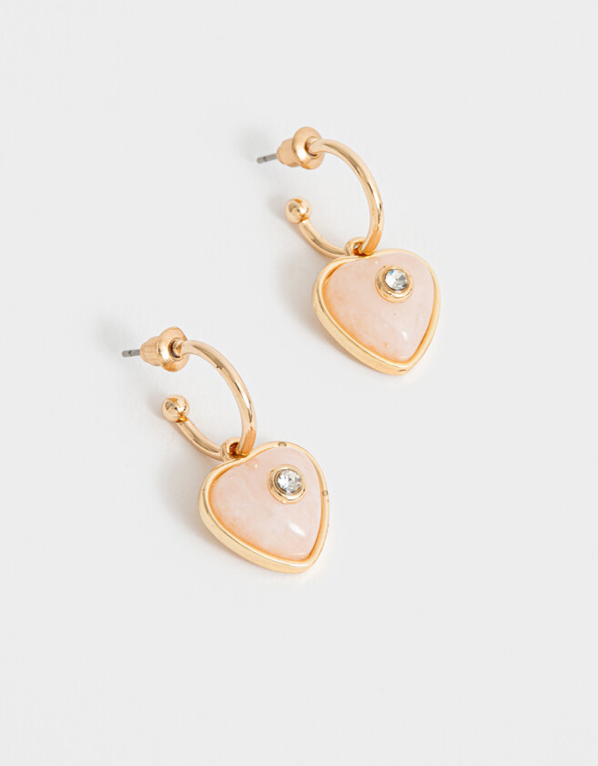 Aros Argollas Con Piedra Natural Argollas Con Piedra Natural - Dorado