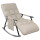 Sillón Reposera Mecedora Respaldo Ajustable Bolsillo Beige