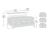 Mesa Ratona Articulada con cajones - Sauder - Linea Trestle Gris
