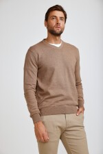 SWEATER CUELLO V TAUPE