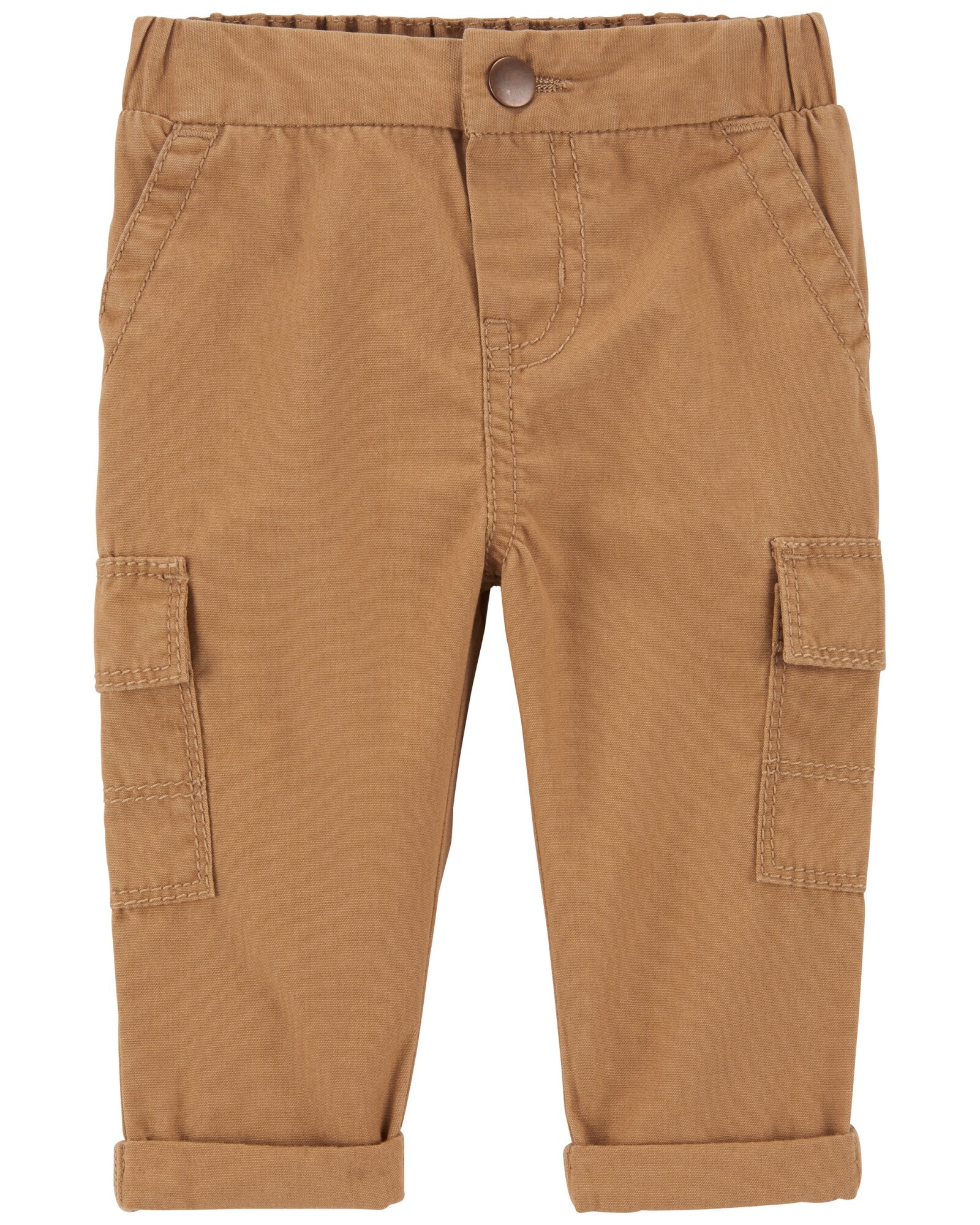 Pantalón cargo de lona, marrón Sin color