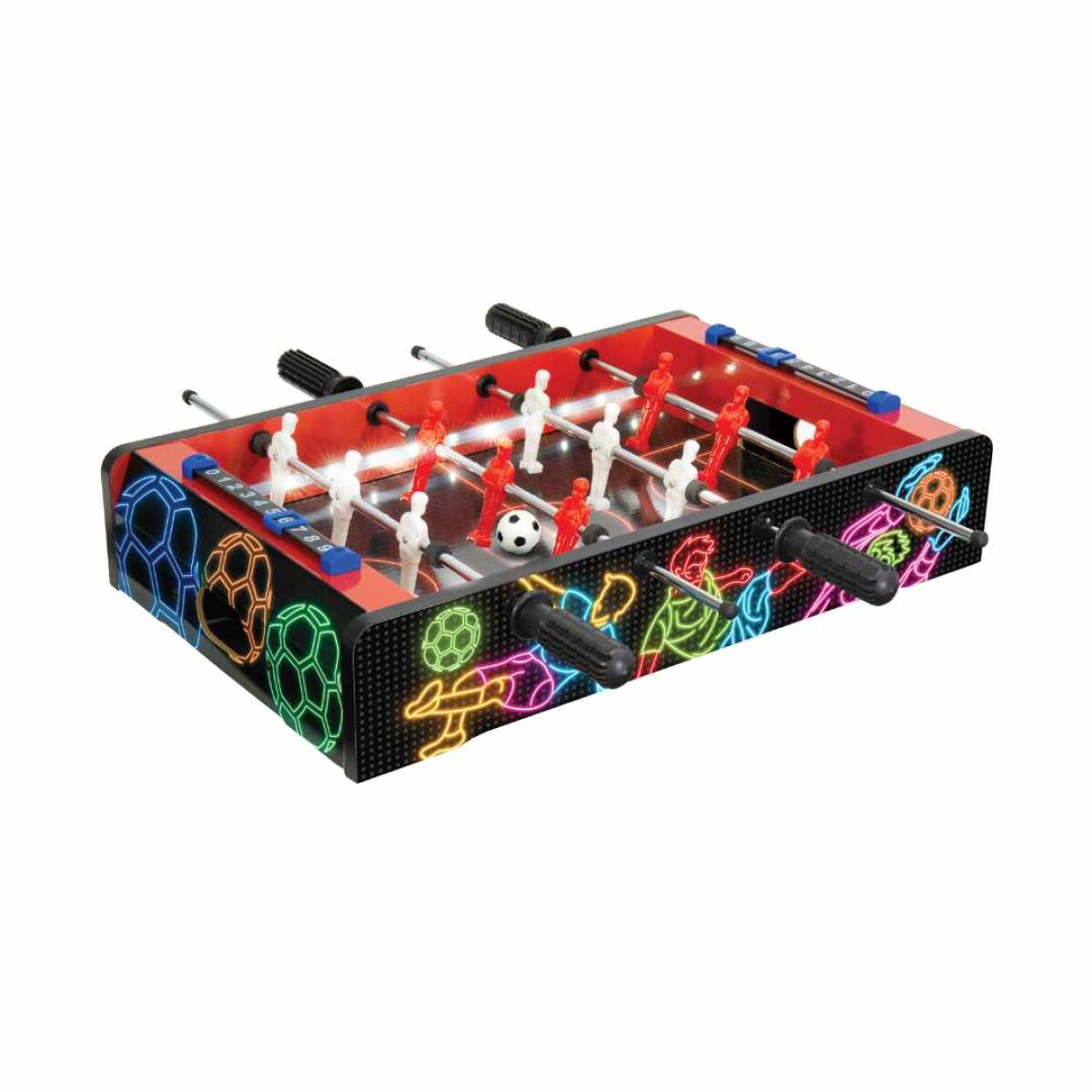 Juego De Mesa Mini Futbolito Neón 51505 Para 2 Jugadores Ub - ROJO 