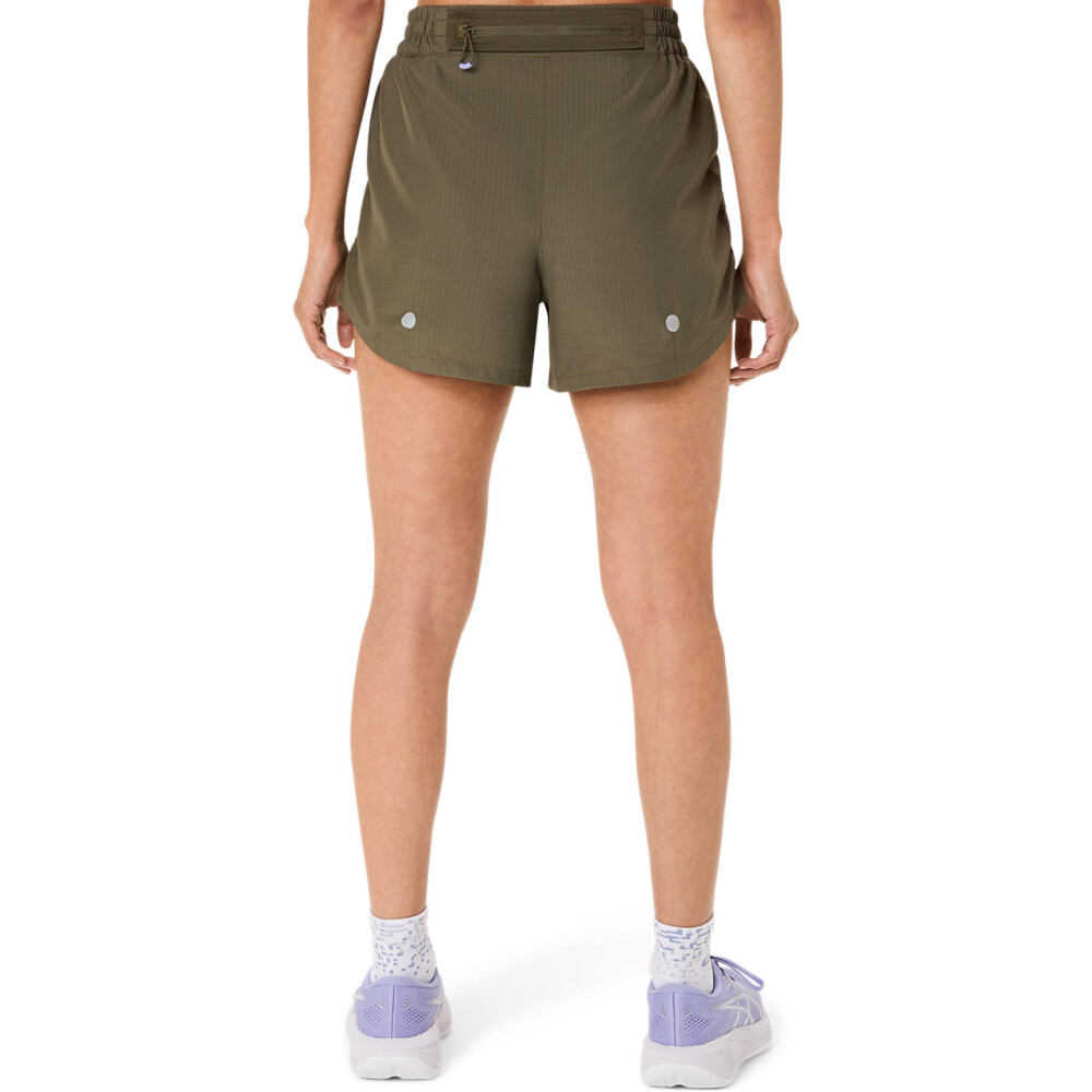 Short Running Nagino Run Adjustable 4In Short Mujer Dark Olive
