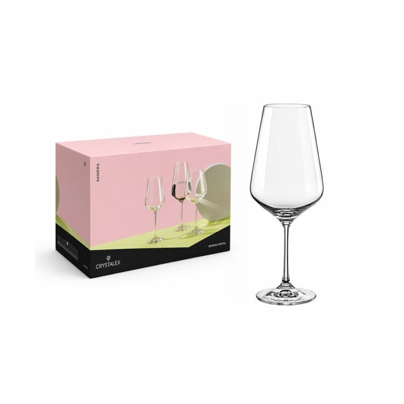 Set 6 Copas de Vino Cristal de Bohemia Sandra 550 ml Set 6 Copas de Vino Cristal de Bohemia Sandra 550 ml