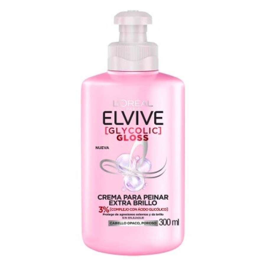 Crema para Peinar Elvive Glycolic Gloss 300 ml - L'Oréal Crema para Peinar Elvive Glycolic Gloss 300 ml - L'Oréal