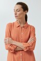 Vestido de lino camisero durazno