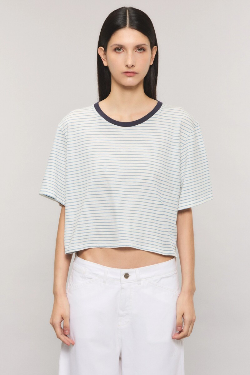 REMERA ST TROPEZ STRIPES KSK Celeste