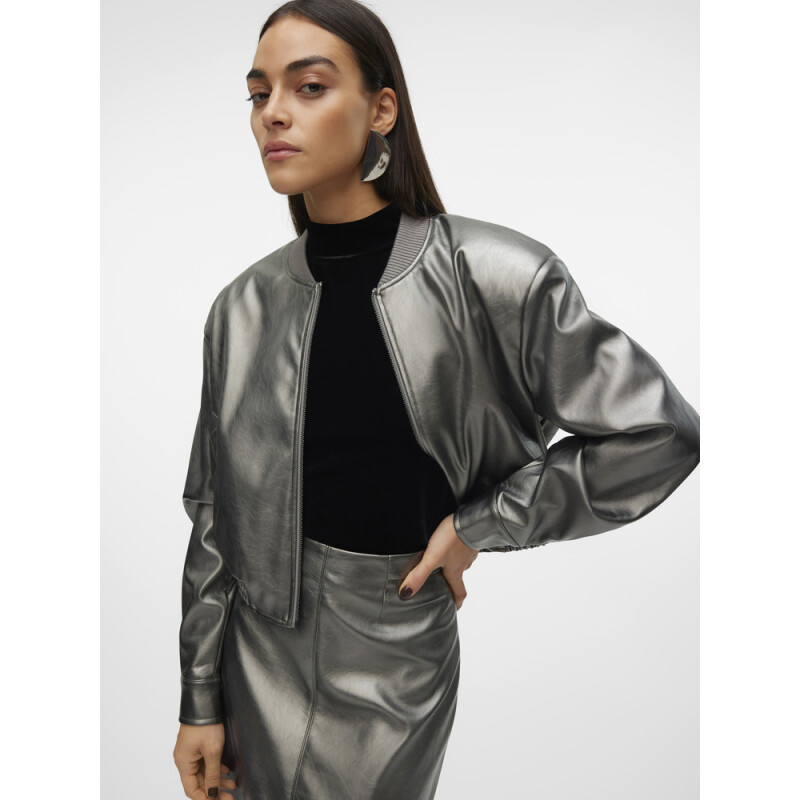 VMCAMILLA COATED SHORT JACKET GUNMETAL