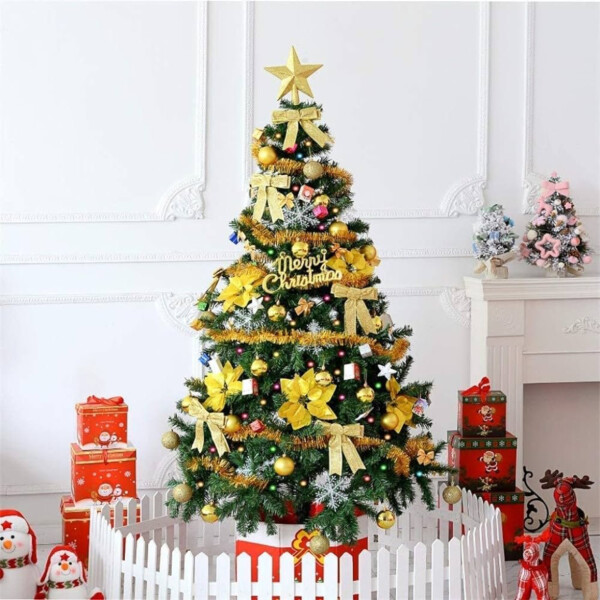 Kit Arbol Completo + Adornos Chirimbolos Decoracion Navideña Variante Color Dorado