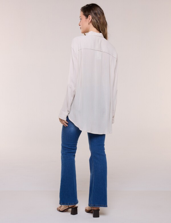 Camisa Holgada Texturada BEIGE