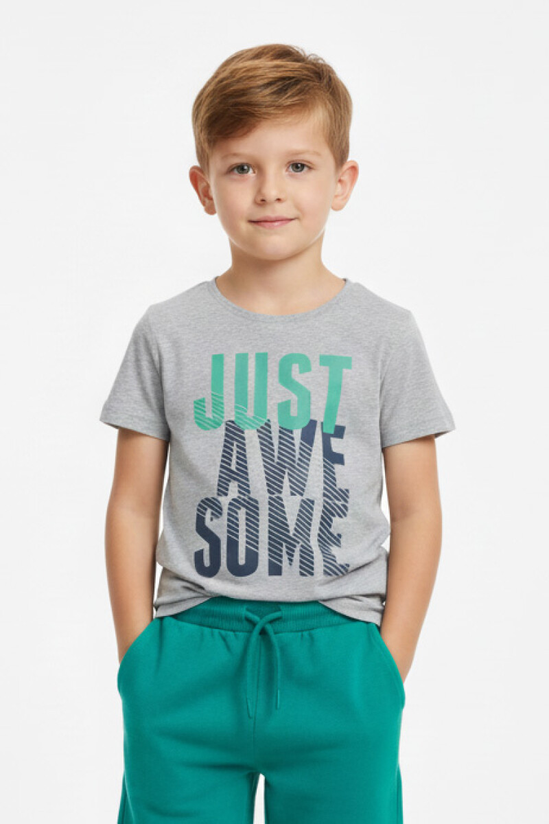 Remera estampada - Gris 