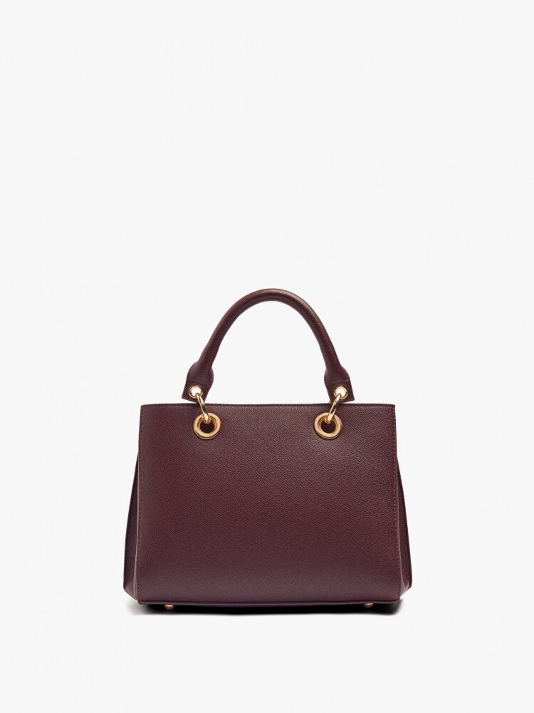 Bolso Tote Con Textura burdeos