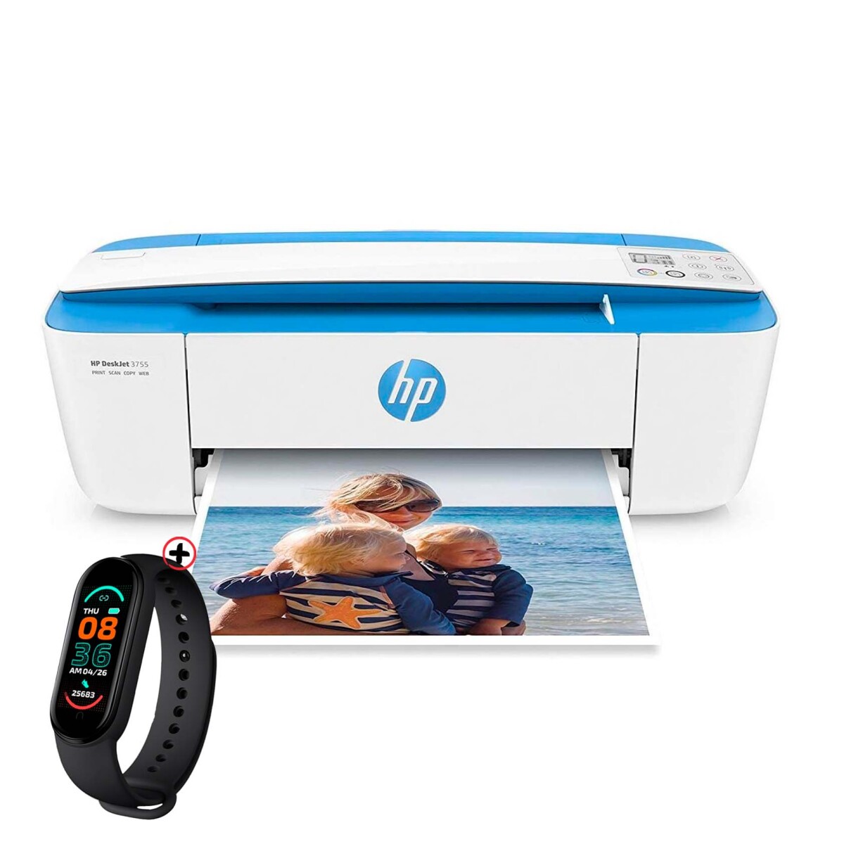 Impresora A Color Multifunción Hp Deskjet Ink Advantage 3775 + Smartwatch 