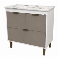 MUEBLE DE BAÑO 80 CM CON MESADA DE CUARZO SIN BACHA - BLANCO/FUME MUEBLE DE BAÑO 80 CM CON MESADA DE CUARZO SIN BACHA - BLANCO/FUME