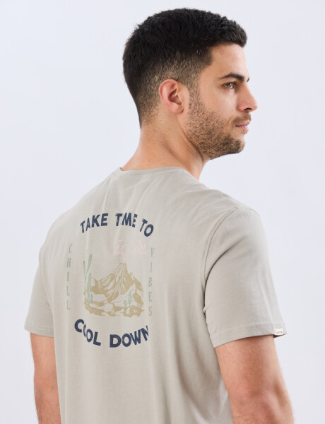 REMERA ESTAMPADA DE ALGODÓN Khaki