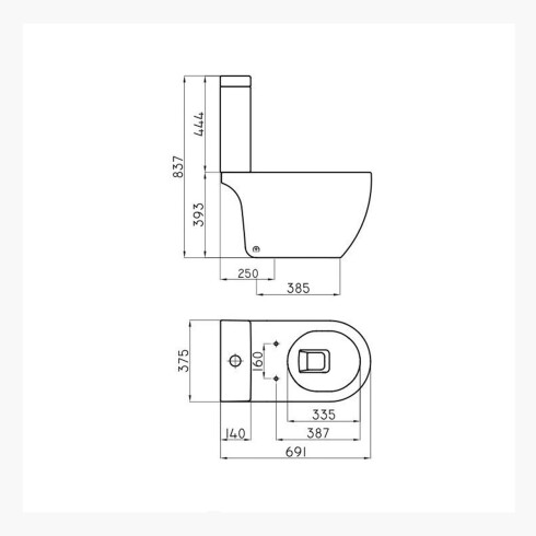 Juego De Inodoro Con Mochila Incluye Tapa Linea Fontana Marca Ferrum BLANCO